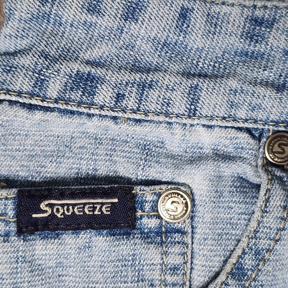 Vintage 90s Y2K   Squeeze Acid Wash Denim Skirt By Stephen Hardy  Size 3 / 4 - Picture 9 of 10